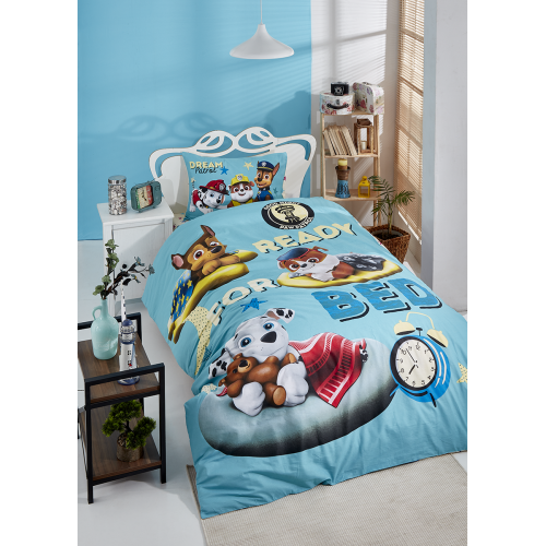 Детски спален комплект, Paw Patrol Bed time, 100% памук ранфорс, 2 части, за момче  от Ditex
